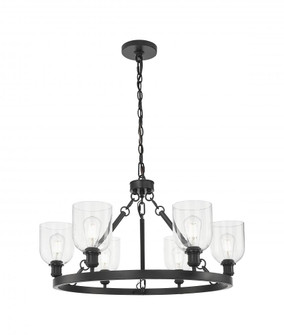 Bella - 6 Light - 34 inch - Matte Black - Chain Hung - Chandelier (3442|830-BK-G558-6CL)