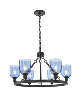 Bella - 6 Light - 34 inch - Matte Black - Chain Hung - Chandelier (3442|830-BK-G558-6BL)
