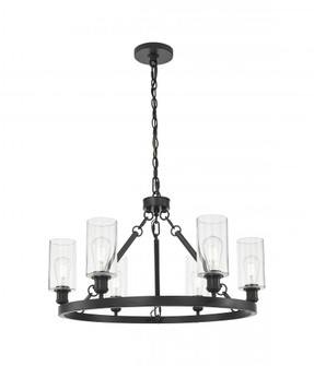 Crown Point - 6 Light - 32 inch - Matte Black - Chain Hung - Chandelier (3442|830-BK-G434-7CL)