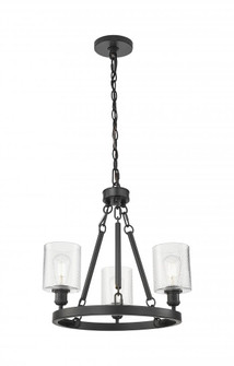 Cobbleskill - 3 Light - 23 inch - Matte Black - Chain Hung - Mini Chandelier (3442|820-BK-G112)