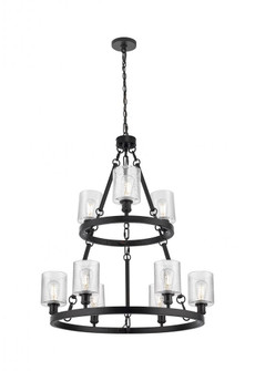 Cobbleskill - 9 Light - 33 inch - Matte Black - Chain Hung - Chandelier (3442|8203-BK-G112)