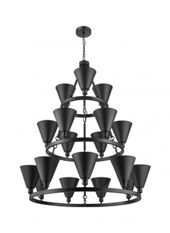 Berkshire Metal - 18 Light - 46 inch - Matte Black - Chain Hung - Chandelier (3442|82034-BK-MBC-8-BK)