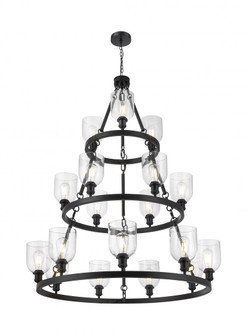 Bella - 18 Light - 44 inch - Matte Black - Chain Hung - Chandelier (3442|82034-BK-G558-6CL)