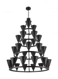 Berkshire Metal - 30 Light - 56 inch - Matte Black - Chain Hung - Chandelier (3442|820345-BK-MBC-8-BK)