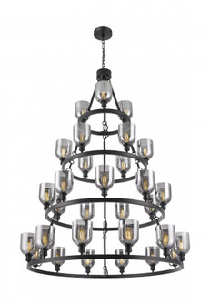 Bella - 30 Light - 54 inch - Matte Black - Chain Hung - Chandelier (3442|820345-BK-G558-6SM)