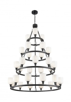 Bella - 30 Light - 54 inch - Matte Black - Chain Hung - Chandelier (3442|820345-BK-G558-6GWH)