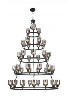 Bella - 45 Light - 64 inch - Matte Black - Chain Hung - Chandelier (3442|8203456-BK-G558-6SM)