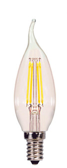 4 Watt CA11 LED Filament; Clear; Candelabra base; 2700K; 350 Lumens; 120 Volt; Carded (27|S28614)