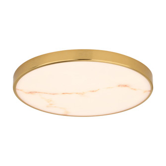 VAXCEL Aurelia 1-Light 12 in. Brushed Gold Brass Contemporary Round Flush Mount Ceiling Light, White (51|C0355)