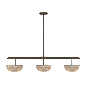 Hubbard 3-Light LED Linear Chandelier in Mediterranean Bronze (8483|1-1250-3-15)