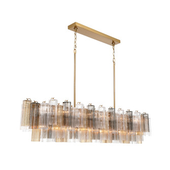 Addis 65'' Aged Brass Linear Chandelier (205|ADD-337-AG-AU)