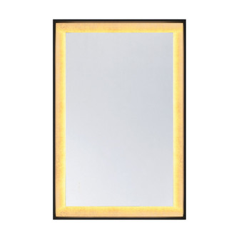 Corvalis LED Rectangle Frontlit Mirror with Sand Black and Gold Leaf Frame (128|2-1243-48X32)