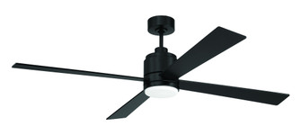 McCoy 60'' 4-Blade Ceiling Fan in Flat Black w/ Flat Black Blades; Light Kit Included (Optional) (20|MCY60FB4)