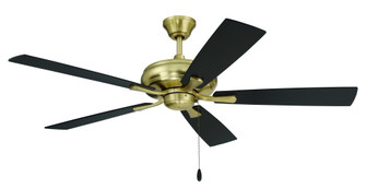 Eos 52'' 5-Blade Ceiling Fan in Satin Brass w/ Black Walnut/Flat Black Blades; Light Kit Optional (20|ECF52SB5-BWNFB)
