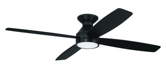 DeMarco 52'' 4-Blade Ceiling Fan in Flat Black w/ Flat Black Blades; Integrated Light Kit (20|DMC52FB4)