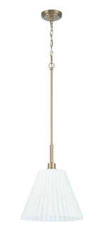 Pleated II 1 Light 17.5'' Pendant in Premium Bronze (Cased White Glass) (20|62392-CPZ)