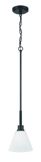Pleated II 1 Light Mini Pendant in Flat Black (Cased White Glass) (20|62391-FB)