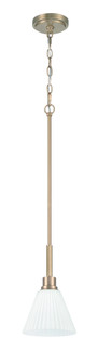 Pleated II 1 Light Mini Pendant in Premium Bronze (Cased White Glass) (20|62391-CPZ)