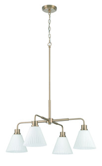 Pleated II 4 Light Chandelier in Premium Bronze (Cased White Glass) (20|62324-CPZ)