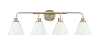 Pleated II 4 Light Vanity in Premium Bronze (Cased White Glass) (20|62304-CPZ)