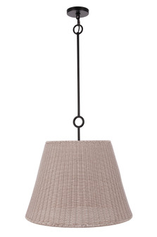 Kirsten 3 Light 24'' Pendant in Flat Black (White Rattan) (20|61893W-FB)