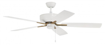 Pro Plus 52'' 5-Blade Ceiling Fan in White/Satin Brass w/ White/Washed Oak Blades (20|P52WSB5-52WWOK)