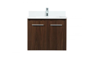 24 inch Single bathroom vanity in walnut with backsplash (758|VF44524MWT-BS)