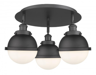Ballston Urban - 3 Light - 19 inch - Matte Black - Flush Mount (3442|916-3C-BK-HFS-61-BK)