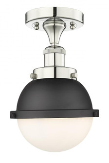 Edison - 1 Light - 7 inch - Polished Nickel - Semi-Flush Mount (3442|616-1F-PN-HFS-61-BK)