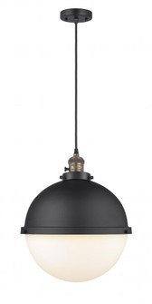 Hampden - 1 Light - 13 inch - Black Antique Brass - Cord hung - Pendant (3442|201CSW-BAB-HFS-121-BK-LED)