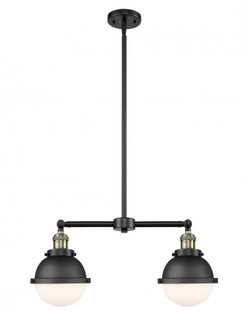 Hampden - 2 Light - 18 inch - Black Antique Brass - Stem Hung - Adjustable Island Light (3442|209-BAB-HFS-61-BK)
