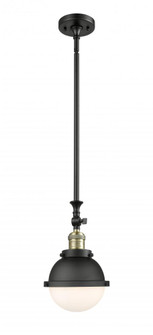 Hampden - 1 Light - 7 inch - Black Antique Brass - Stem Hung - Adjustable Mini Pendant (3442|206-BAB-HFS-61-BK-LED)