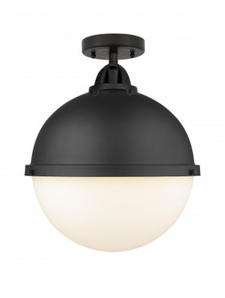 Hampden - 1 Light - 13 inch - Matte Black - Semi-Flush Mount (3442|288-1C-BK-HFS-121-BK-LED)