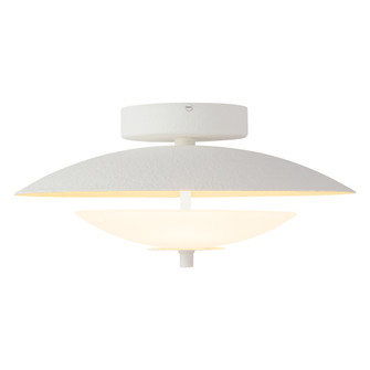 Prescott 16-in Antique White Dimmable LED Flush Mount with Opal Matte Glass (7713|SF315015AWOP)