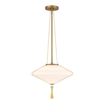 Reeve 15-in Brushed Gold Pendant with Opal Glass (7713|PD481015BGOP)
