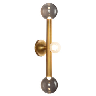 Reese 23-in Vintage Brass Dimmable LED Vanity Light with Smoked Glass (461|WS32823-VB/SM)