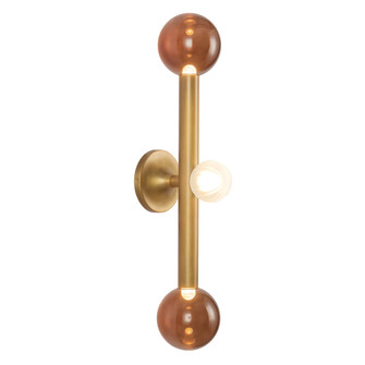 Reese 23-in Vintage Brass Dimmable LED Vanity Light with Amber Glass (461|WS32823-VB/AM)