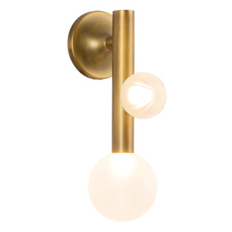 Reese 14-in Vintage Brass Dimmable LED Wall Sconce with Opal Glass (461|WS32814-VB/OP)