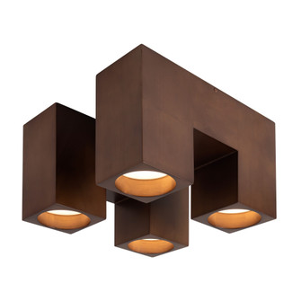 Bosco 15-in Solid Wood Dimmable LED Flush Mount with Dark Walnut Finish (461|SF12615-WT)