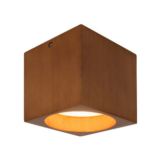 Bosco 5-in (5-in Height) Solid Wood Dimmable LED Flush Mount with Natural Oak Finish (461|SF12605-ON)
