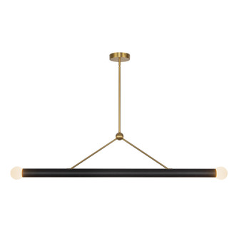 Calla 52=in Brushed Gold Dimmable LED Linear Pendant with Black Vegan Leather (461|LP26652-BG/BVL)