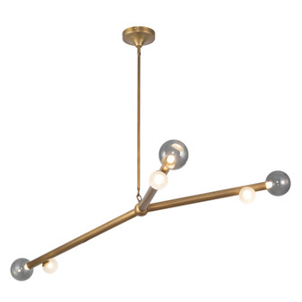 Reese 53-in Vintage Brass Dimmable LED Chandelier with Smoked Glass (461|CH32853-VB/SM)