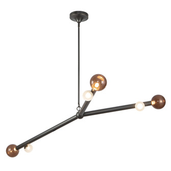 Reese 53-in Urban Bronze Dimmable LED Chandelier with Amber Glass (461|CH32853-UB/AM)