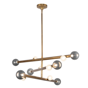 Reese 48-in Vintage Brass Dimmable LED Chandelier with Smoked Glass (461|CH32848-VB/SM)