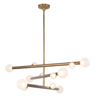 Reese 48-in Vintage Brass Dimmable LED Chandelier with Opal Glass (461|CH32848-VB/OP)