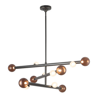 Reese 48-in Urban Bronze Dimmable LED Chandelier with Amber Glass (461|CH32848-UB/AM)