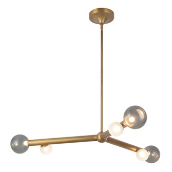 Reese 41-in Vintage Brass Dimmable LED Chandelier with Smoked Glass (461|CH32841-VB/SM)