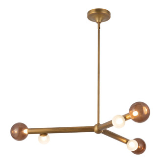 Reese 41-in Vintage Brass Dimmable LED Chandelier with Amber Glass (461|CH32841-VB/AM)