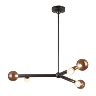 Reese 41-in Urban Bronze Dimmable LED Chandelier with Amber Glass (461|CH32841-UB/AM)