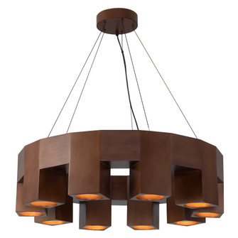Bosco 35-in Solid Wood Dimmable LED Chandelier with Dark Walnut Finish (461|CH12638-WT)